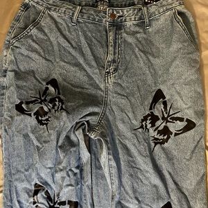 Fashion nova butterfly pants brand new with tags straight leg baggy fit